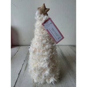 Cupcakes cashmere lace decorative tree gold cream Xmas decor unique plush